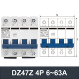 DZ47Z-1/2/3/4P Miniature Circuit Breaker