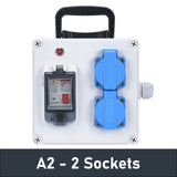 AGS Waterproof Socket Box IP44 EU/FR/US/AU/UK/3PM Black/Blue