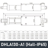DHLA130 Micro/Mini Hall Linear Actuator 24V DC Motor 180N 40LB Load - DHLA130-A1-Hall-IP66