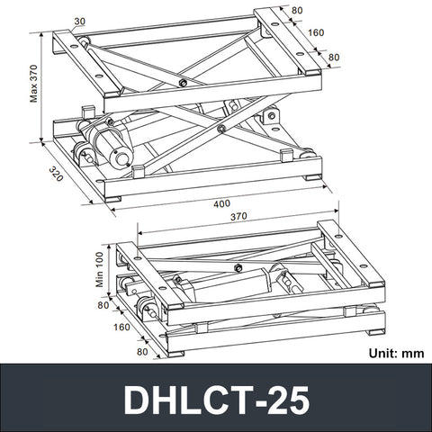 Electric Lifting Platform 24V DC Motor 1500N 330LB Load - DHLCT-S2