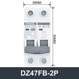 DZ47FB-1/2/3/4P Miniature Circuit Breaker Grey Handie With Indication