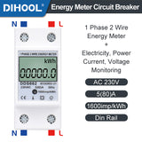 DDS Single-Phase Din Rail Type Energy Meter Circuit breaker