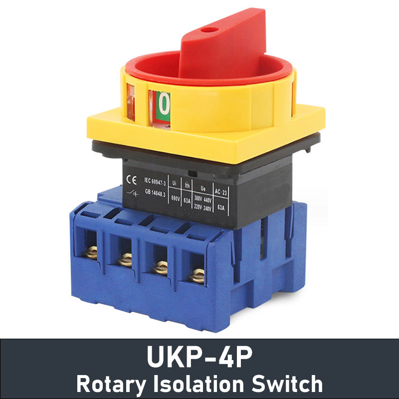 "UKP IP65 Waterproof Padlock Rotary Isolator Cam Switch OFF-ON Disconnect Switch 32A 63A 125A