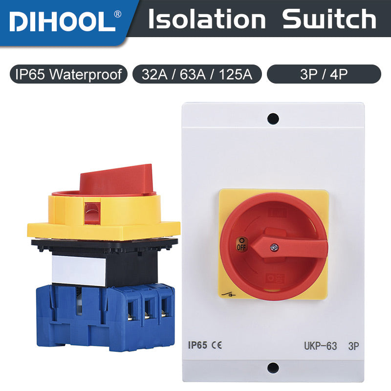 "UKP Isolation Switch With Box IP65 Waterproof 3P/4P 32A 63A 125A