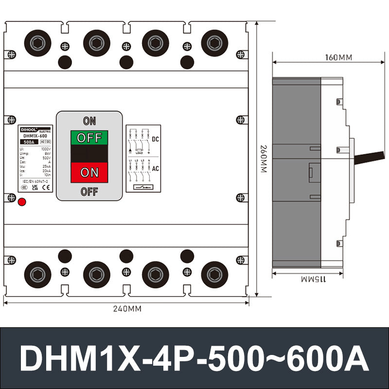 DHM1X-4P Molded Case Circuit Breaker