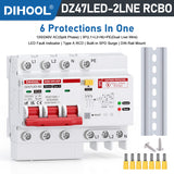 DZ47LED-2LNE Residual Current Circuit Breaker 10A~60A