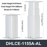 DHLCE-S1155A-AL 3 Stage Electric Lifting Column - AL Panel 24V DC Motor 2000N 450LB Load