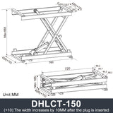 DHLCT-150 Electric Scissor Lift 12V/24V DC Motor 1500N 330LB Load