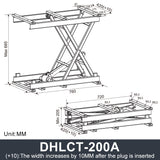 DHLCT-200A Electric Scissor Lift 12V/24V DC Motor 2000N 440LB Load