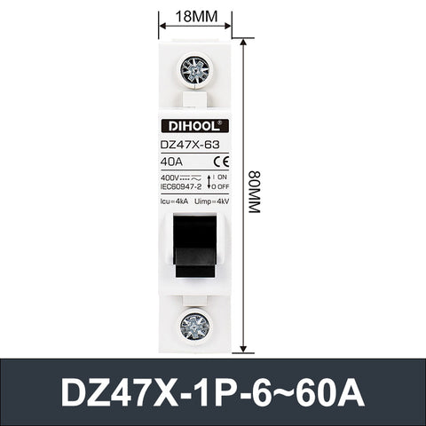 DZ47X-1/2/3/4P Miniature Circuit Breaker