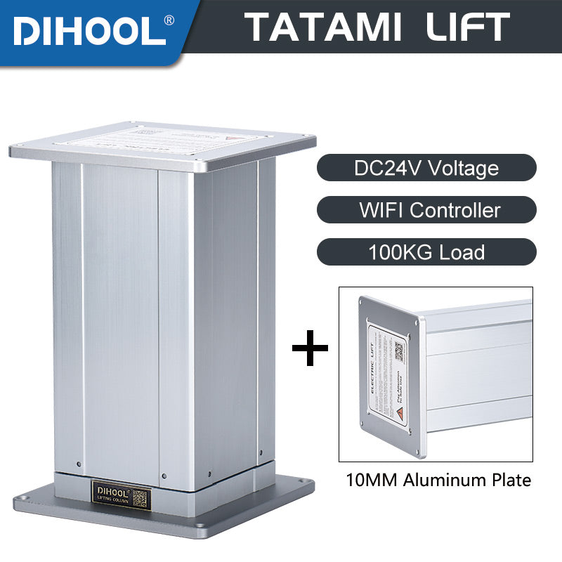 Tatami Lifting Column Aluminum Plate 24V DC Motor 1600N 352LB Load - DHLCE-AL