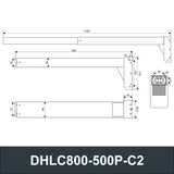 Electric Lifting Column P-Type 24V-32V DC Motor 800N 176LB Load - DHLC800-P