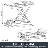 DHLCT-60A Electric Scissor Lift 12V/24V DC Motor 600N 132LB Load