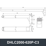 Electric Lifting Column 24V-32V DC Motor 2000N 440LB Load - DHLC2000-Hall-HS1-1V1