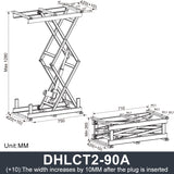 DHLCT2-90A Electric Scissor Lift 12V/24V DC Motor 900N 198LB Load
