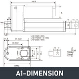 Electric Linear Motion Actuator 24V DC Motor 3000N 660LB Load - DHLA3000-A1