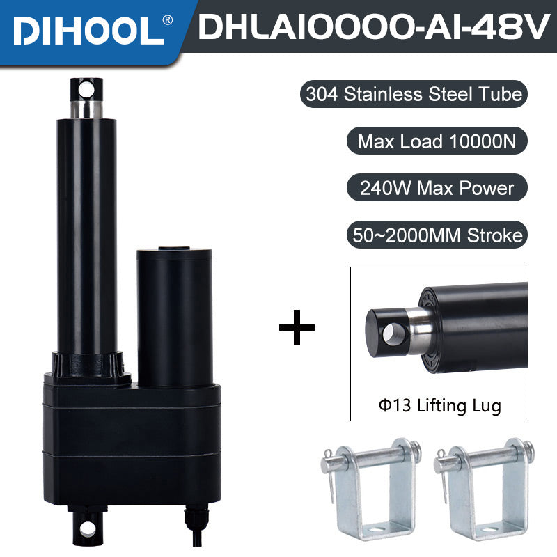 Electric Linear Motion Actuator 48V DC Motor 10000N 2200LB Load - DHLA10000-A1-48V