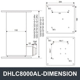 Electric Lifting Column 24V DC Motor 7500N 1650LB Load - DHLC8000-AL-Hall-HS1-1V1