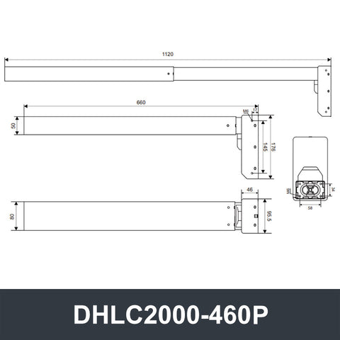 Electric Lifting Column 24V-32V DC Motor 2000N 440LB Load 1V4 - DHLC2000-Hall-HS1-1V4
