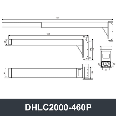 Electric Lifting Column 24V-32V DC Motor 2000N 440LB Load 1V2 - DHLC2000-Hall-HS1-1V2