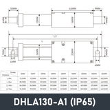 DHLA130 IP66 Waterproof Micro/Mini Linear Actuator 6V DC Motor 180N 40LB Load - DHLA130-IP66-A1-6V