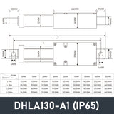 DHLA130 IP66 Waterproof Micro/Mini Linear Actuator 12V DC Motor 180N 40LB Load - DHLA130-IP66-A1-12V