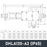 DHLA130 IP66 Waterproof Micro/Mini Linear Actuator 12V DC Motor 180N 40LB Load - DHLA130-IP66-A2-12V