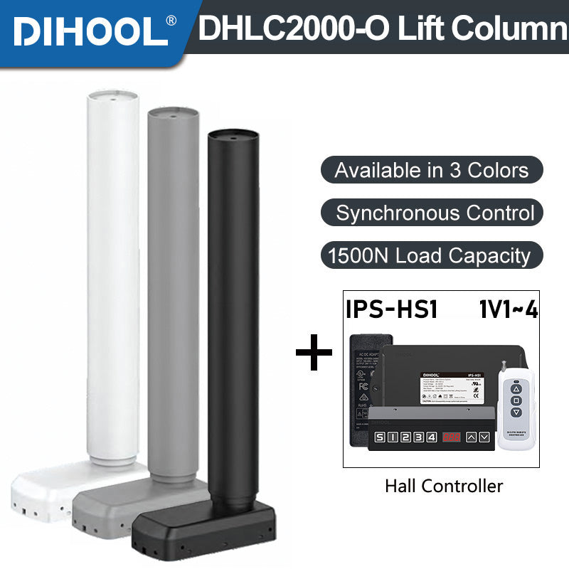 Electric Lifting Column O-Type 24V-32V DC Motor 1500N 330LB Load - DHLC2000-O