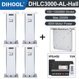 Electric Lifting Column 24V DC Motor 2700N 594LB Load - DHLC3000-AL-Hall-HS1-1V4