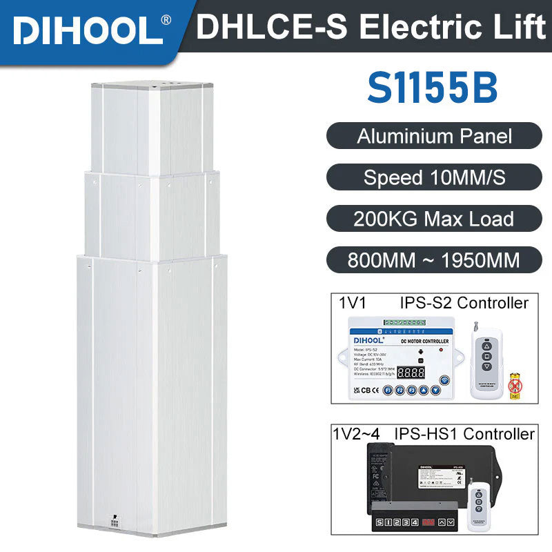 DHLCE-S1155B 3 Stage Electric Lifting Column - IR Panel 24V DC Motor 2000N 440LB Load