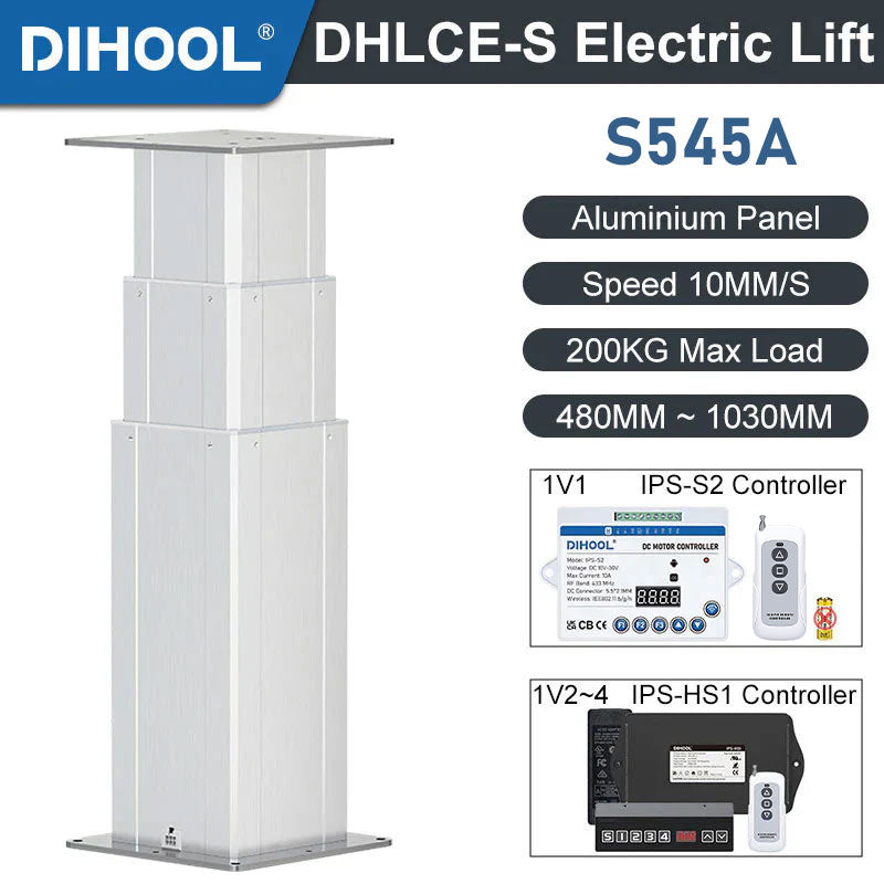 DHLCE-S545A 3 Stage Electric Lifting Column - IR Panel 24V DC Motor 2000N 450LB Load