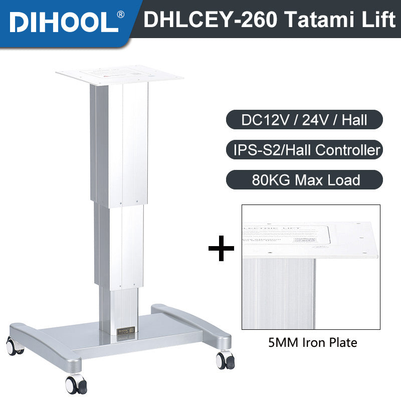 Movable Tatami 3 Stage Electric Mobile Lifting Column DC 12V/24V/Hall Motor 1200N 264LB Load - DHLCEY-260Y