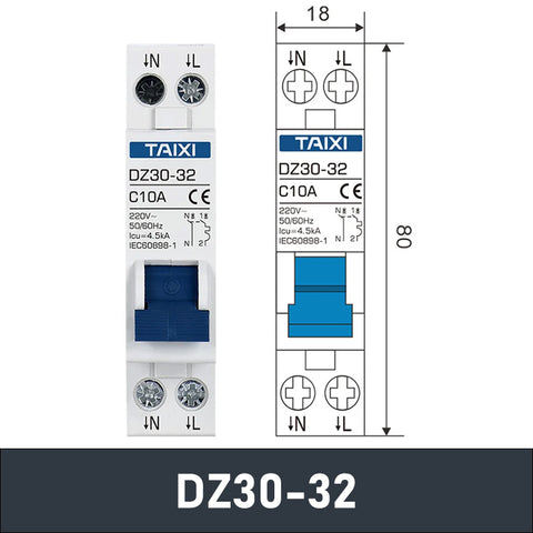 DZ30-32 DPN MCB Mini Circuit Breaker Home Circuit Air Switch Short Circuit Overload Protection