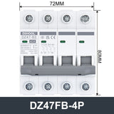 DZ47FB-1/2/3/4P Miniature Circuit Breaker Grey Handie With Indication