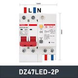 DZ47LED Residual Current Circuit Breaker RCBO 10-63A