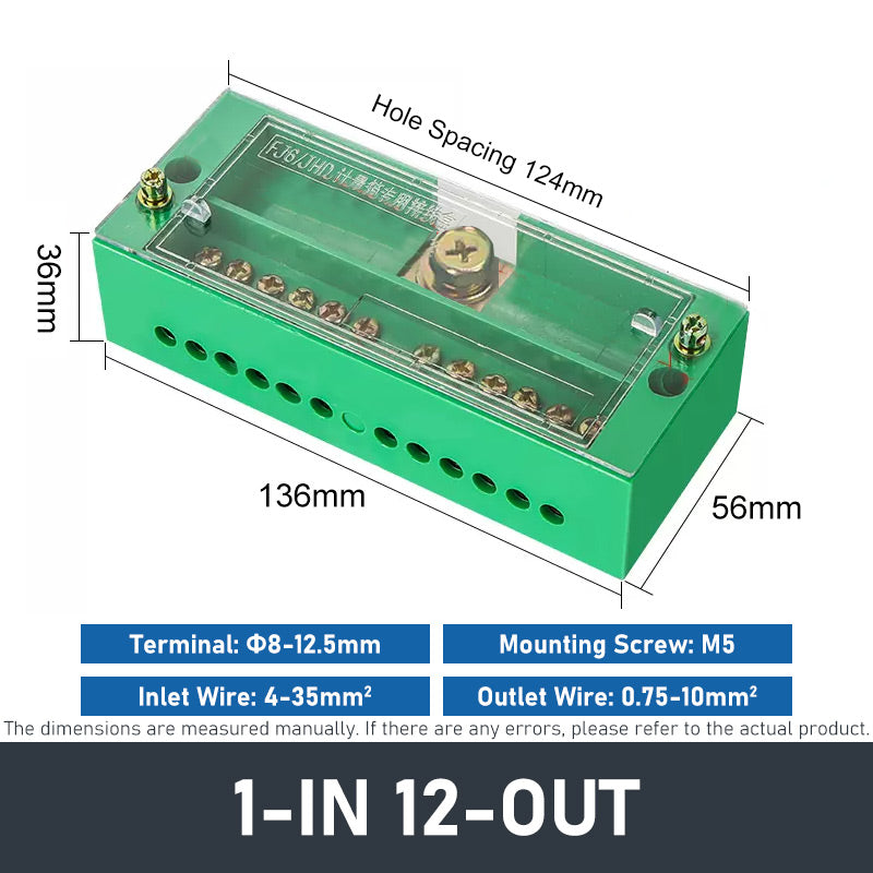 FJ6/JHD Junction Box Unipolar Splitter 1/2/3/4-IN Multiple-OUT Meterin ...