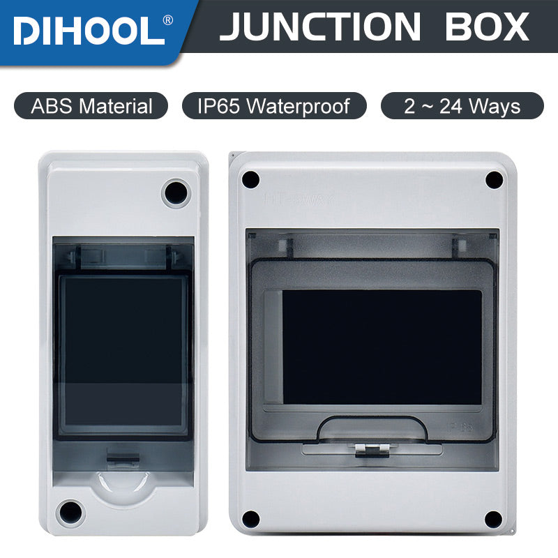 "HT-ABS Outdoor IP65 Waterproof Distribution Box Panel Installation ABS Plastic Junction Wire Box With Copper Bar
