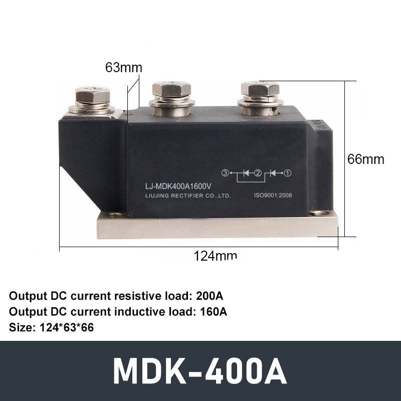 MDQ 30A-1200A Single-Phase Diode Bridge Rectifier Module With Radiator ...