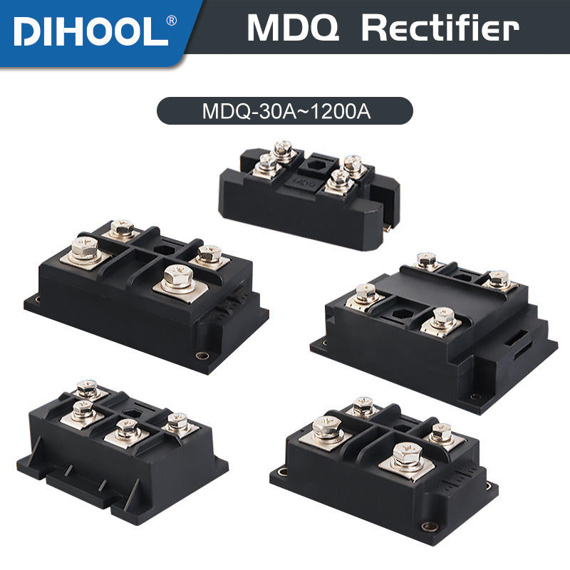 "MDQ 30A-1200A Single-Phase Diode Bridge Rectifier Module With Radiator High Power AC to DC
