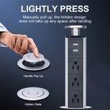 "POP-USB 60/80-Hole Hidden Lifting Socket With USB Motorized Pop Up Retractable Outlet