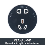"PTA-AL Power Track Adapter Movable Socket Round-Type Acrylic Aluminum