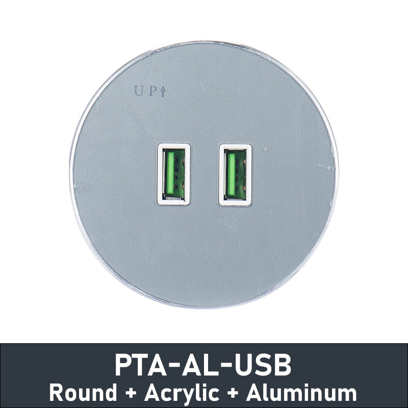 PTA-AL Power Track Adapter Movable Socket Round-Type Acrylic Aluminum