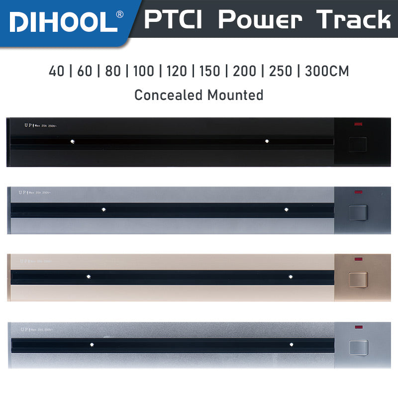 "PTC1 Concealed Installation Power Track Black/Gold/Silver/Grey Embedded Mounted Right Power