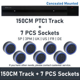 "PTC1T Concealed Mounted Power Track With Switch And Adapter+LED (5P/3PM/UK/US/FR/DE) Recessed Socket
