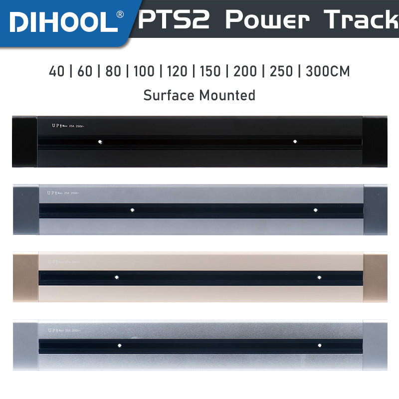 "PTS2 Power Track Black/Grey/Gold/Silver Surface Installation - Left & Right Wiring