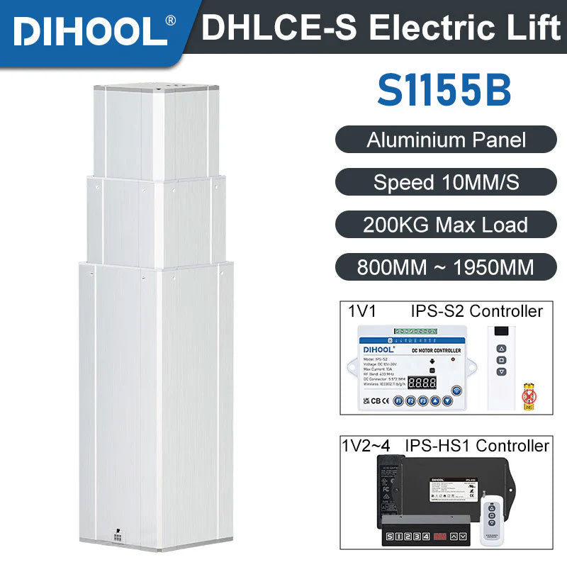 DHLCE-S1155B 3 Stage Electric Lifting Column - IR Panel 24V DC Motor 2000N 440LB Load