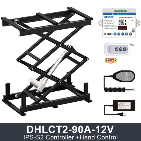 DHLCT2-90A Electric Scissor Lift 12V/24V DC Motor 900N 198LB Load