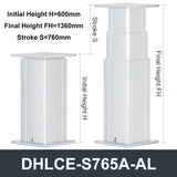 DHLCE-S765A-AL 3 Stage Electric Lifting Column - AL Panel 24V DC Motor 2000N 450LB Load