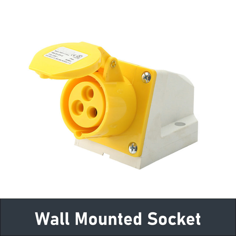 -TXA-4H Yellow Industrial Plug And Socket Coupler Waterproof 3Pins 16A/32A/63A