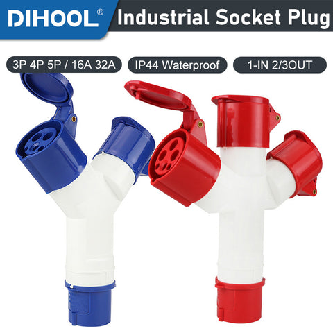 TXA-Y Multi-Function 1-IN 2/3-OUT Industrial Plug And Socket Waterproo ...